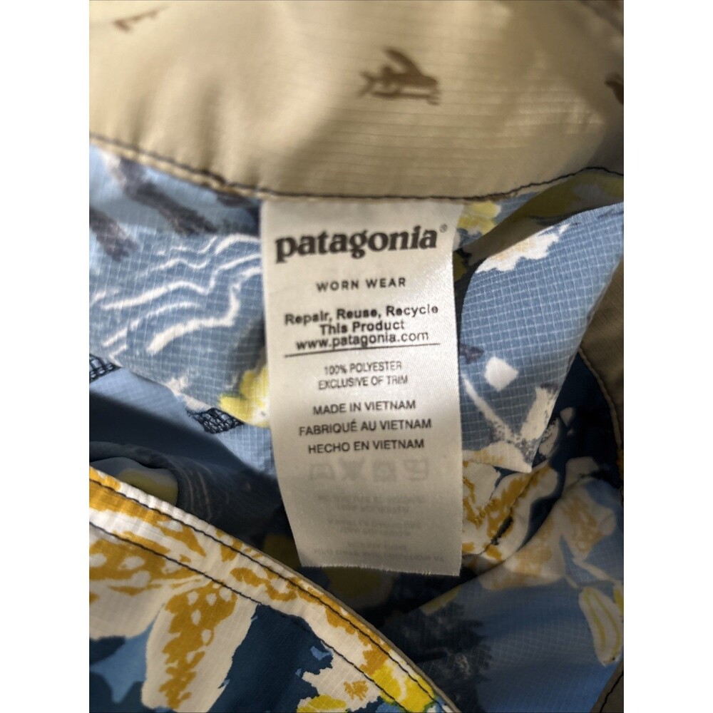 Patagonia Men's 36 Blue Yellow Stretch Planing Board Shorts Tropical Floral Swim - Picture 13 of 15